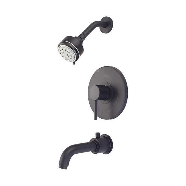 Pioneer Faucets Single Handle Tub and Shower Trim Set, Wallmount, Matte Black T-4MT110-MB